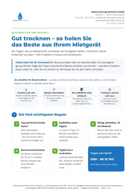 Deckblatt: Ratgeber für Ihre Mietzeit