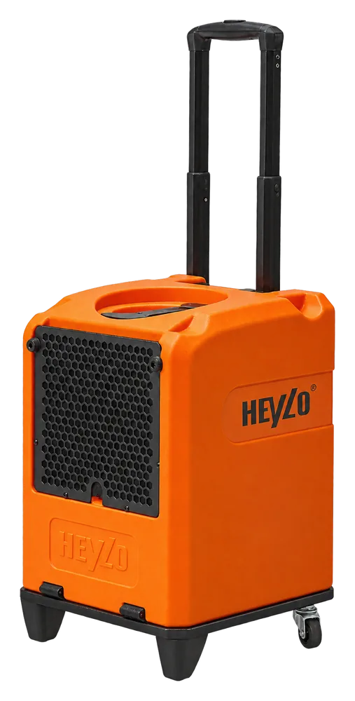 Heylo KT 20 Kondensationstrockner mit Teleskopgriff und Rollen – Mietgerät von Bautrocknung Hentrich